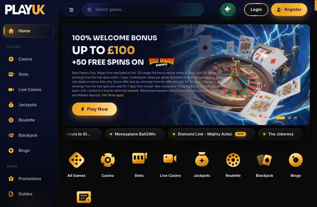 PlayUK homepage